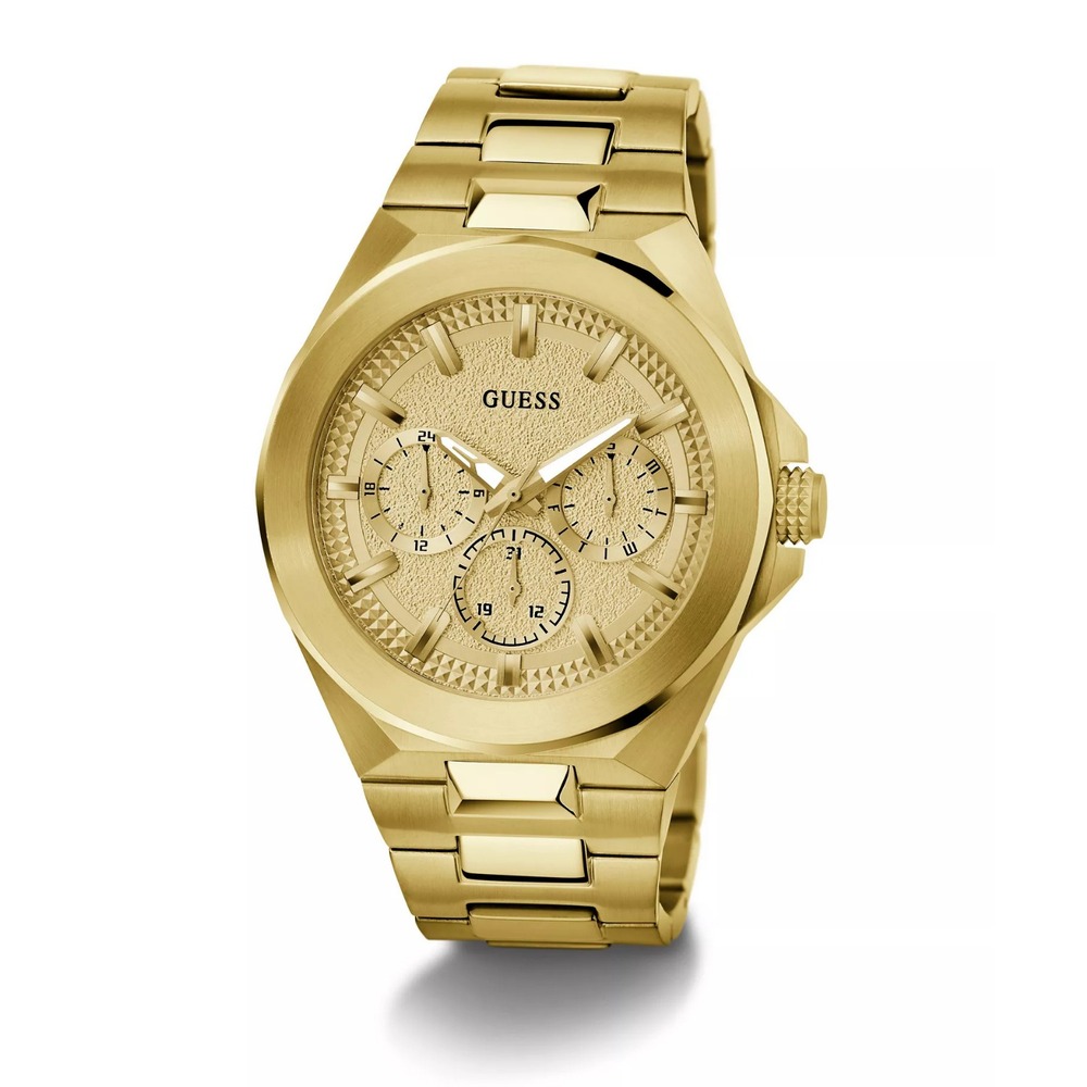 GUESS Men's Multi-Function Gold Steel Watch 46mm